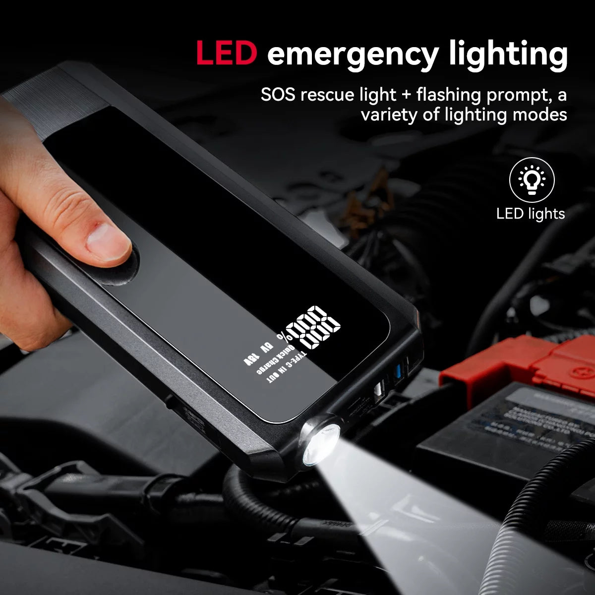 Audew (Andeman) Car Jump Starter, 2000A Peak 20000mAh Battery Jump Starter, Start Any Gas Engine or up to 8.5L Diesel Engine, 12V Car Jumper, Battery Booster Power Pack, Quick Charge 3.0 Ports, Red