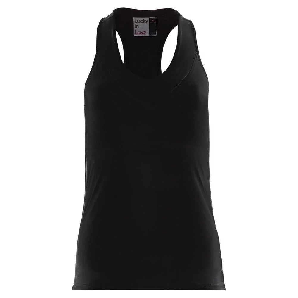 Lucky In Love Women's V-Neck Tennis Tank with Bra