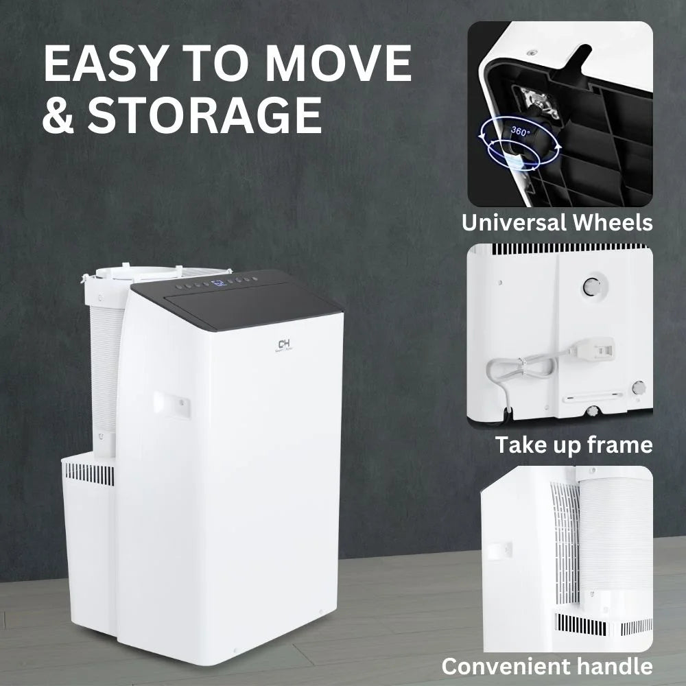 Cooper & Hunter 14000 BTU 115V Portable Air Conditioner and Heater With WiFi, Remote and Window Kit Cover 550 Sq Ft