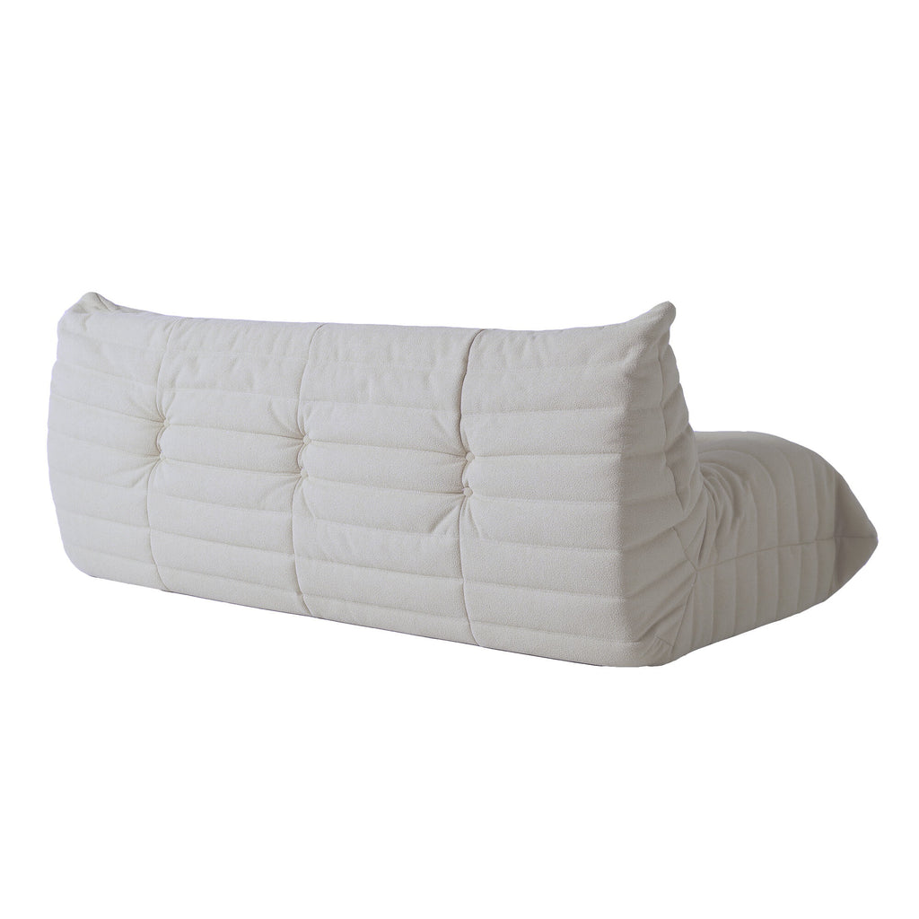 Magic Home Modern Sectional Sofa Togo Sofa Lazy Sofa Floor Sofa Foam Sofa Couch for Bedroom,Living Room,Apartment and Small Space,Three Seat Sofa,Beige