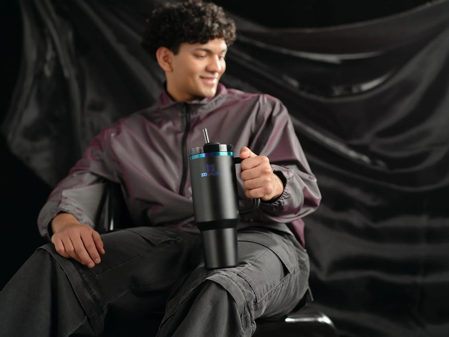 Stanley Quencher H2.0 FlowState 40oz Tumbler with Lid and Straw - Black Chroma