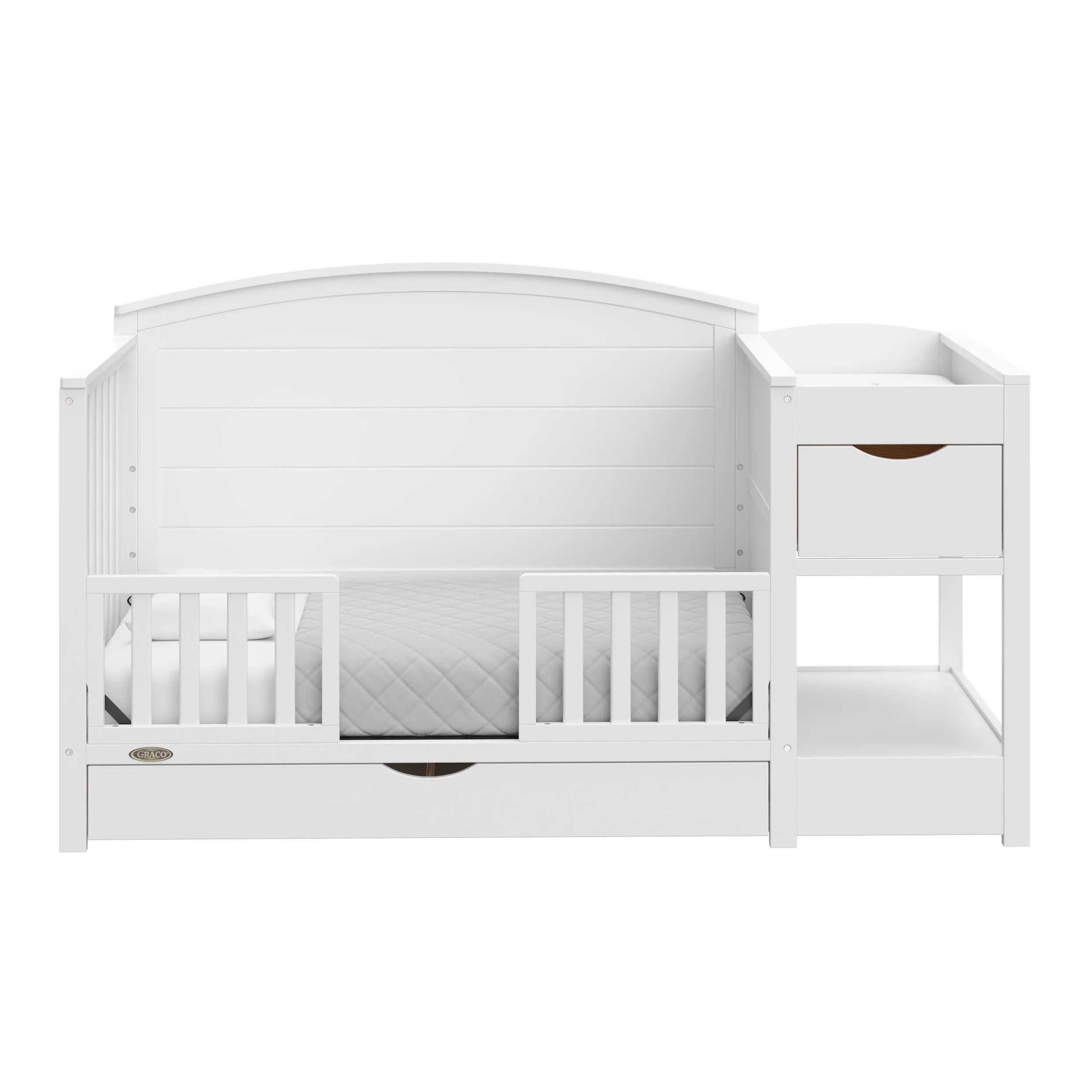 Graco Bellwood 5-in-1 Convertible Crib and Changer, White