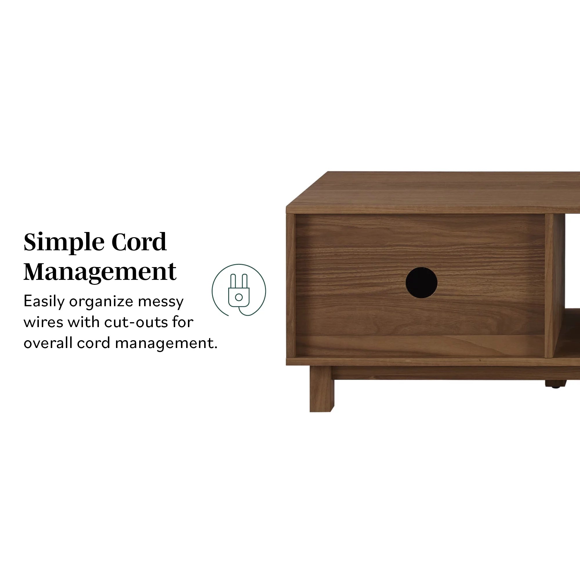 Manor Park Mid-Century Modern 2-Door Reeded TV Stand for TVs up to 65", Mocha