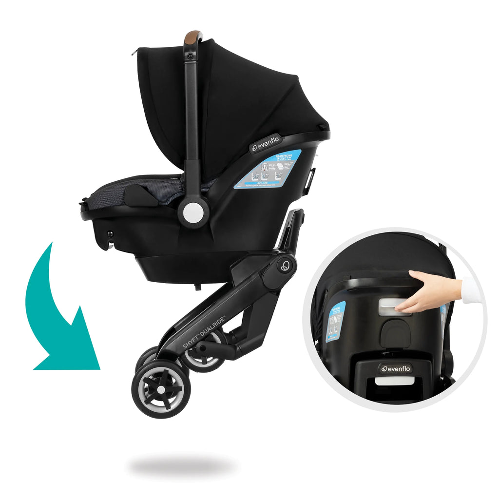 Shyft DualRide with Carryall Storage Infant Car Seat and Stroller Combo (Boone Gray)