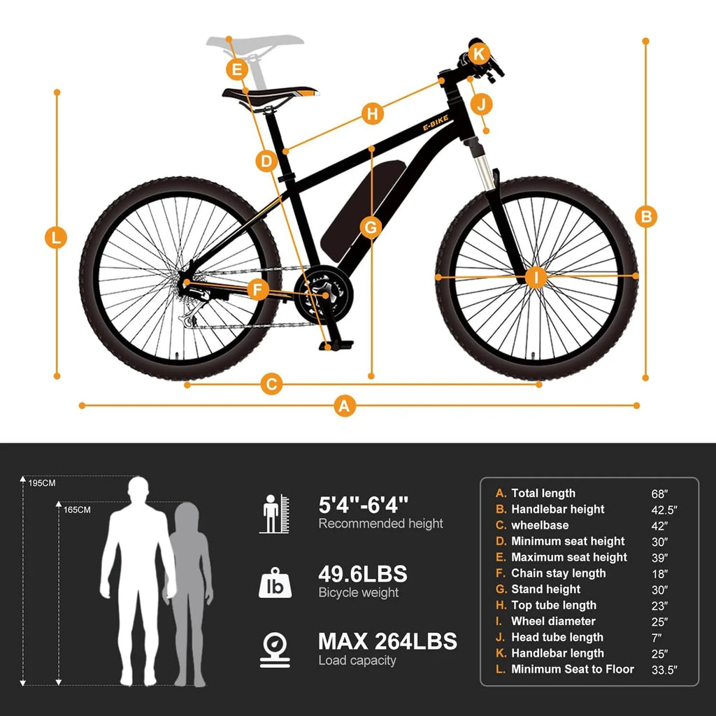 Yoloway EB5 Electric Bike for Adults 350W Motor Ebike with 360Wh Removable Battery, 26" Commuting Electric Mountain Bike, Shimano 7 Speed