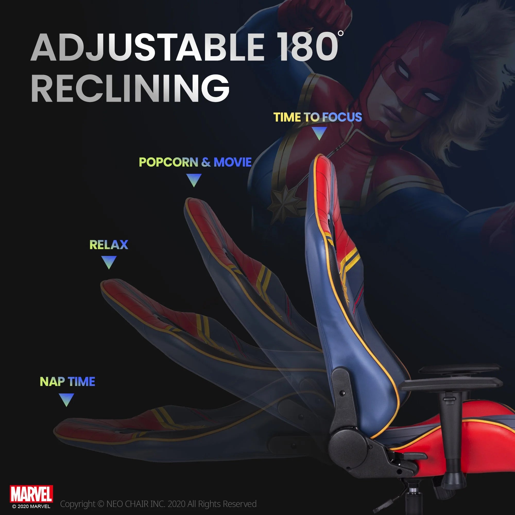 Neo Chair MARVEL Prime Series Ergonomic High-Back Gaming Chair, Captain America