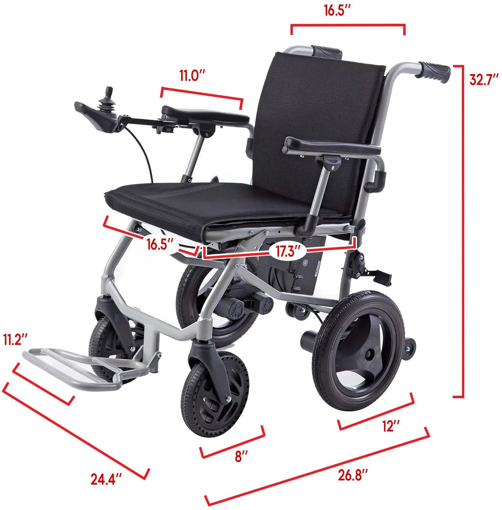 Culver Mobility - KANO - (only 35lbs) Foldable Electric Wheelchair, Travel Size, User-Friendly - Black