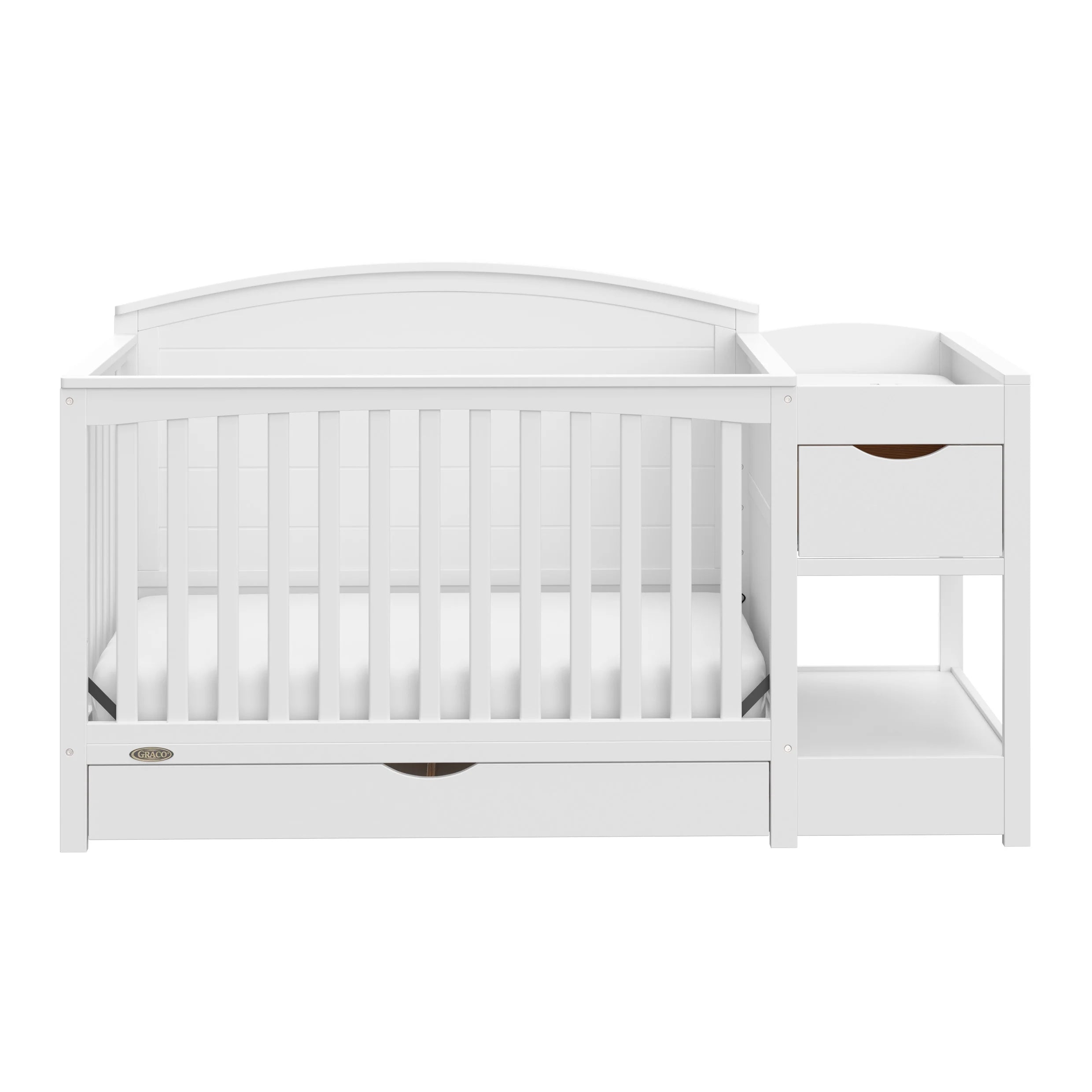 Graco Bellwood 5-in-1 Convertible Crib and Changer, White