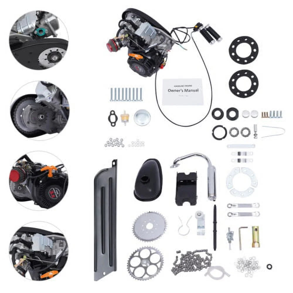100cc 4-Stroke Gas Motorized Motorized Bicycle Kit Bike Engine Single Cylinder