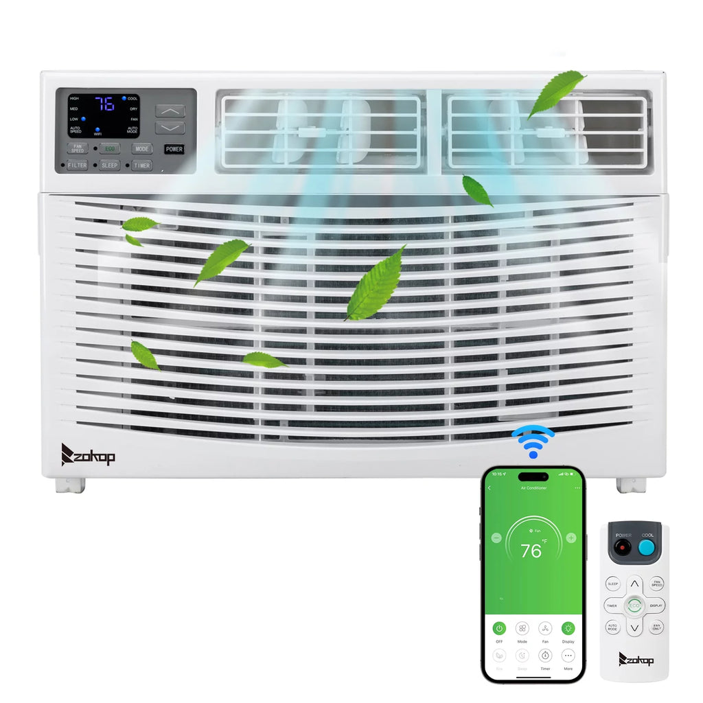Zimtown 10000BTU 1050W Window Air Conditioner With WIFI And Remote, White