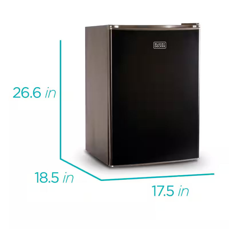 2.5 cu. ft. Mini Fridge in Black With Freezer
