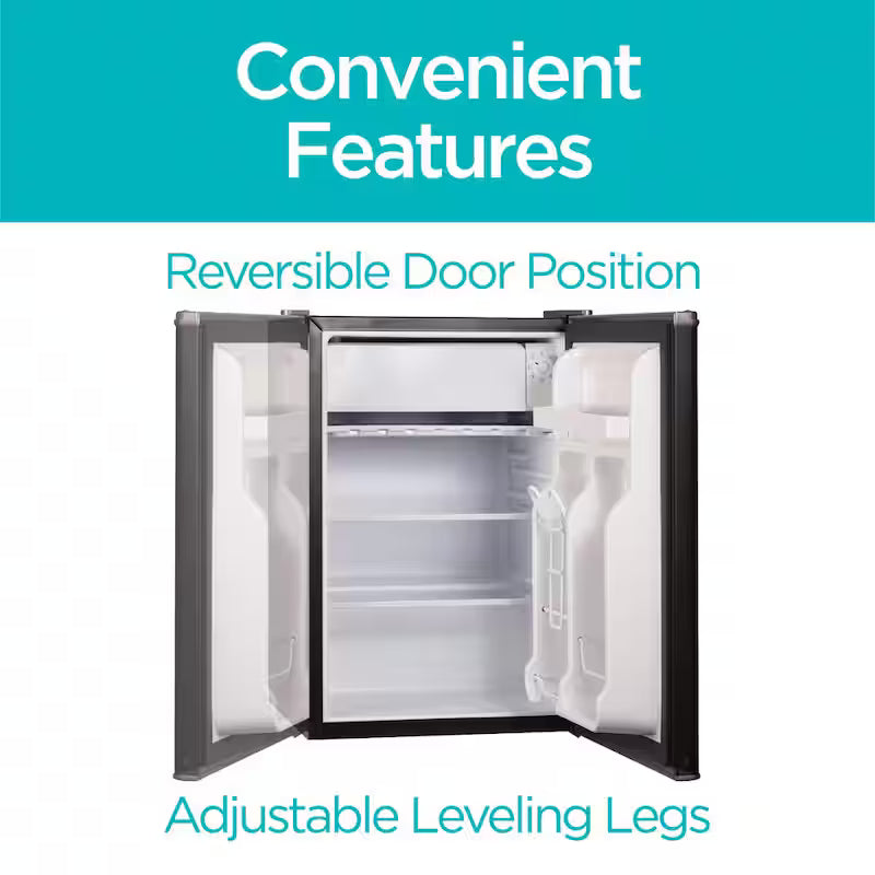 2.5 cu. ft. Mini Fridge in Black With Freezer