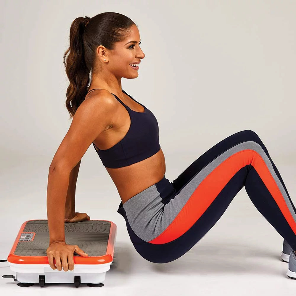 Powerfit Elite Vibration Plate Exercise Machine with Loop Resistance Bands - Whole Body Workout Fitness Platform for Home Training and Shaping