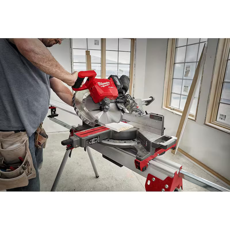 M18 FUEL 18V Lithium-Ion Brushless Cordless 12 in. Dual Bevel Sliding Compound Miter Saw Kit with Stand and Battery