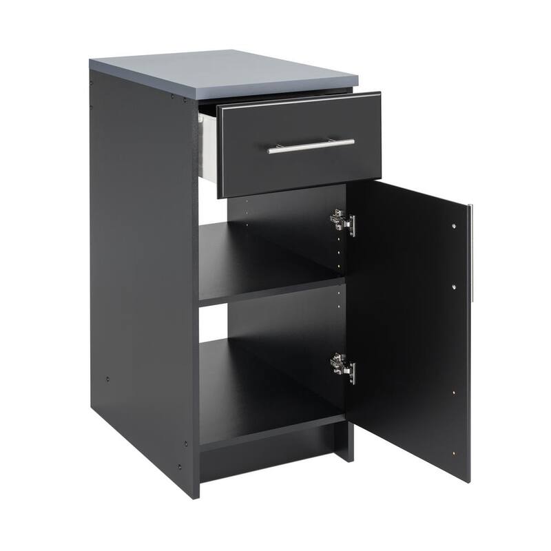 Elite Wood Freestanding Garage Cabinet in Black (16 in. W x 36 in. H x 24 in. D)