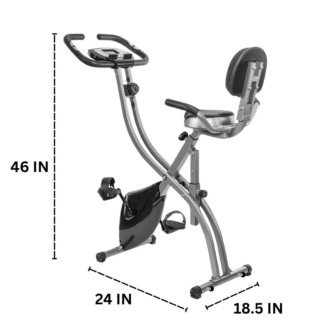 Fitness Folding Stationary Bike: Foldable X Bike with 260 LBS Capacity for Your Home Gym Recumbent Bicycle