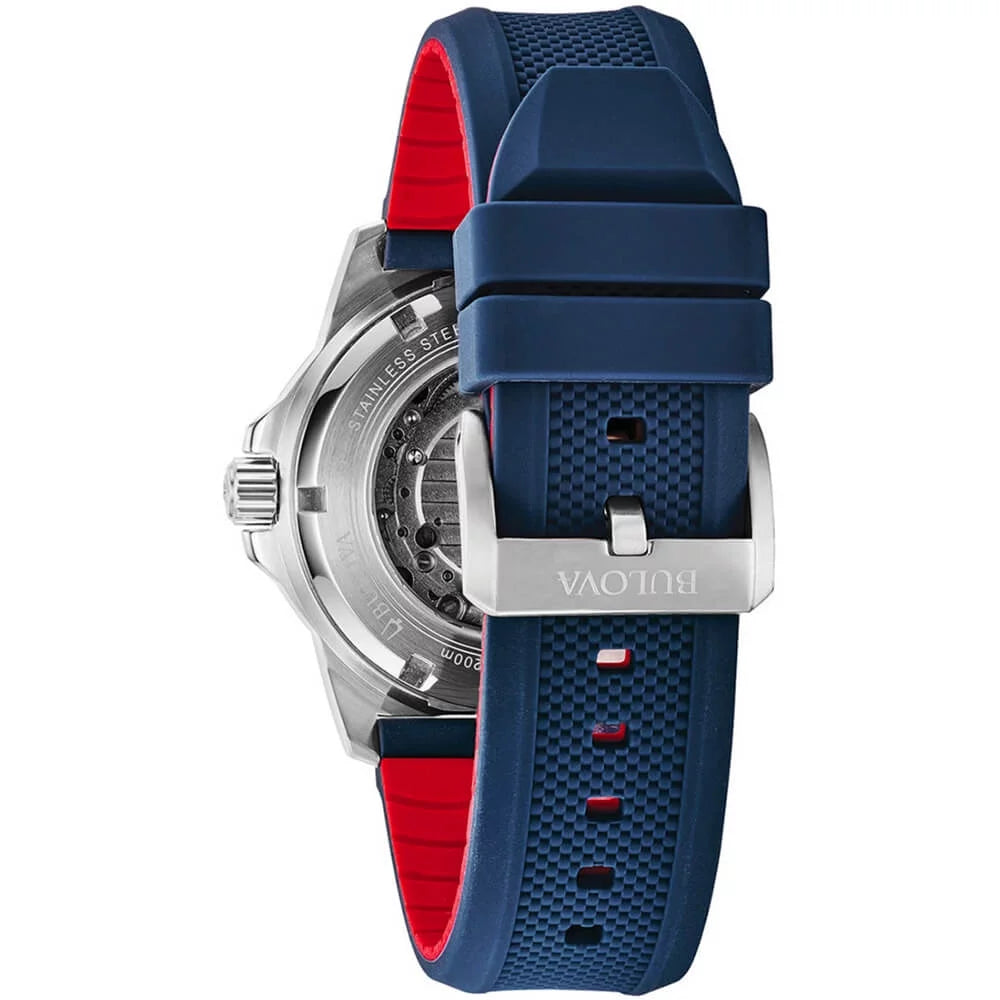 Bulova  Marine Star Silicone Automatic Mens Watch
