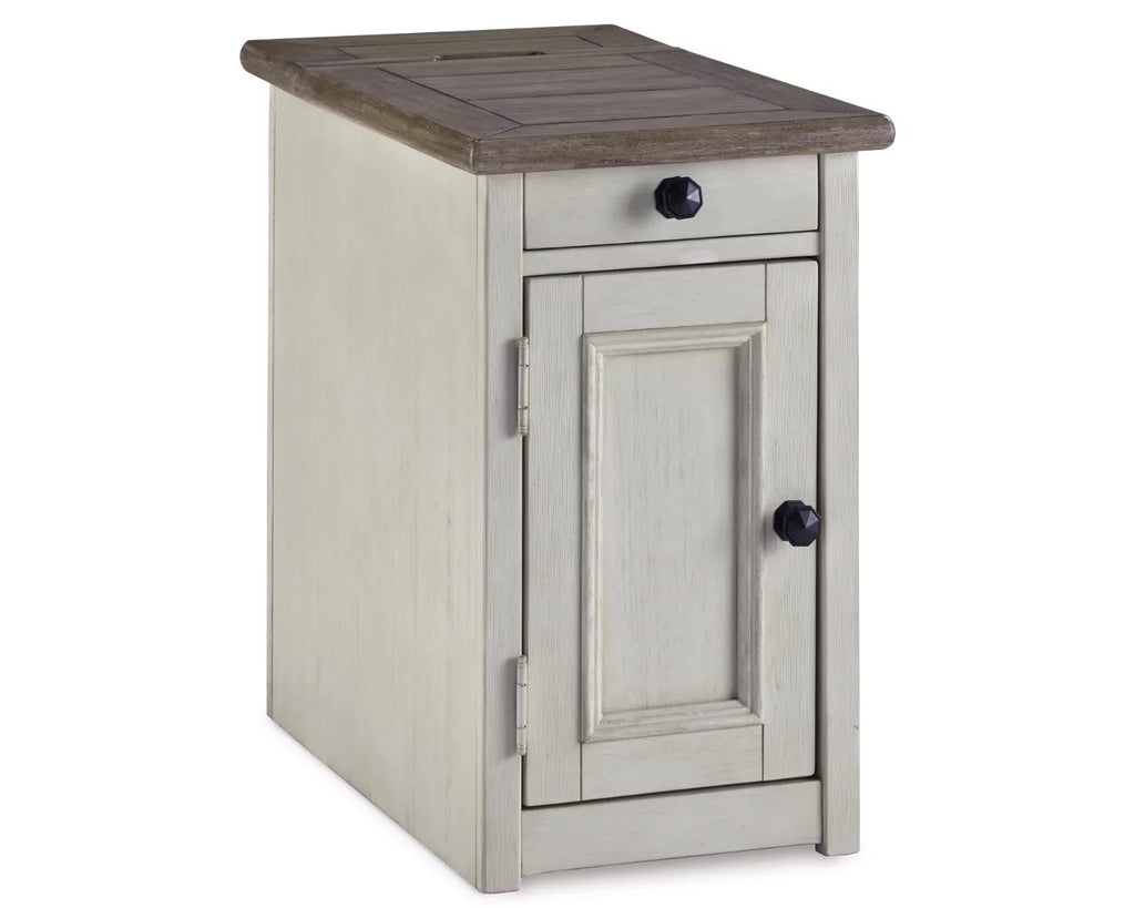 Signature Design by Ashley Casual Bolanburg Chairside End Table with USB Ports & Outlets  Two-tone