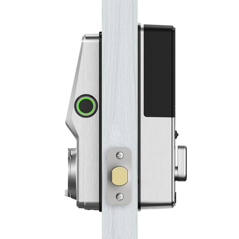 Secure Pro Satin Nickel Deadbolt WiFi Smart Lock with 3D Fingerprint, Hack-proof Keypad, Mobile app, Alexa/Hey Google