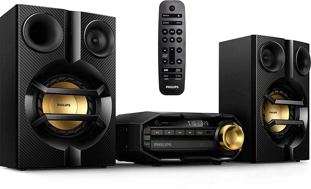 Philips Bluetooth USB Stereo System with CD Player, MP3 Player, Remote Control Wireless Boombox, FX10