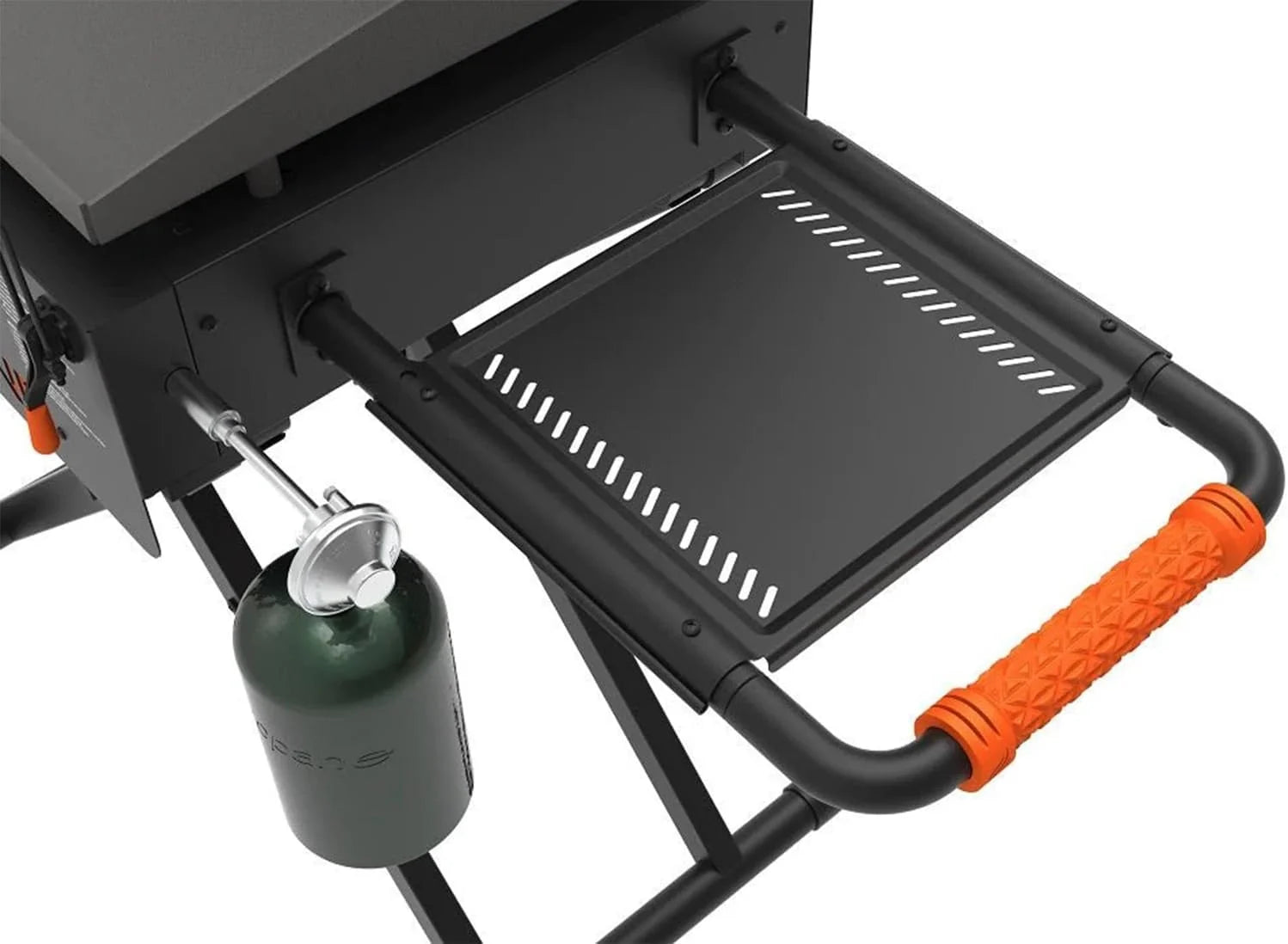 22 inch Blackstone Griddle with Hood and Grill Stand, Foldable Outdoor Flat Top Grill Propane Portable Gas Grill for Camping and BBQ Grill with Blackstone Seasoning, and Wholesalehome Gloves and Cloth