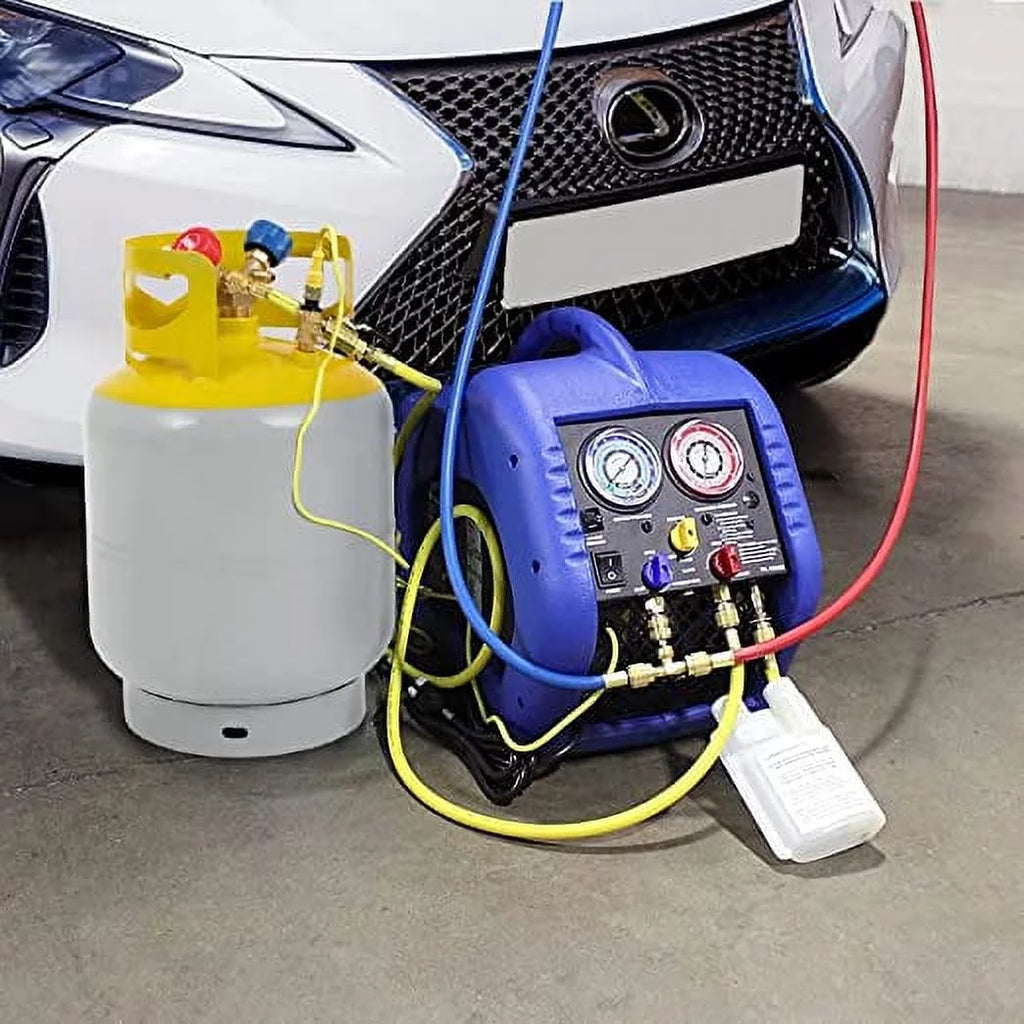 30 LB Capacity Refrigerant Recovery Tank with 1/4 SAE Y Valve Double Valve Collar Design 14 Inch Tank Reusable Save Valve