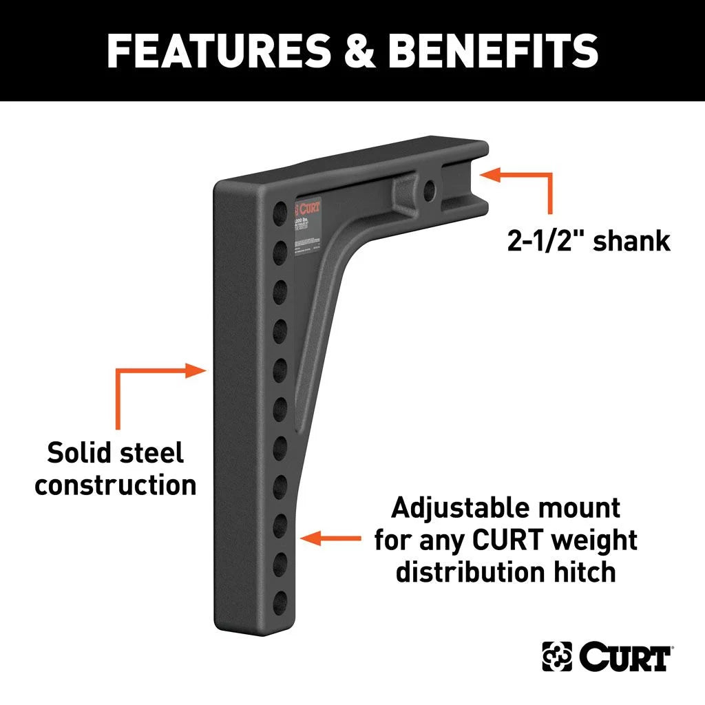 Curt Adjustable Weight Distribution Hitch Shank Replacement for Towing 17132