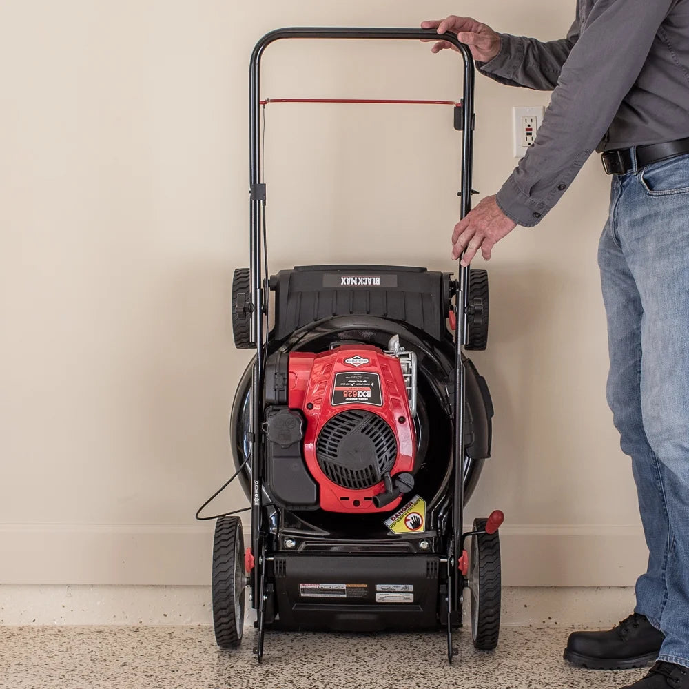 Black Max 21-inch 150cc Gas Push Mower with Mow-N-Stow (Assembled Weight 57.8 pounds Height 39.6")