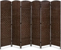 Dkeli Room Dividers and Folding Privacy Screens 6 Panel Portable Privacy Partition, Brown