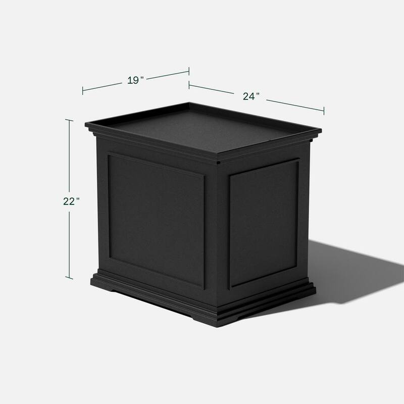 Rectangular Black Plastic 22 in. Height Outdoor Tray Side table