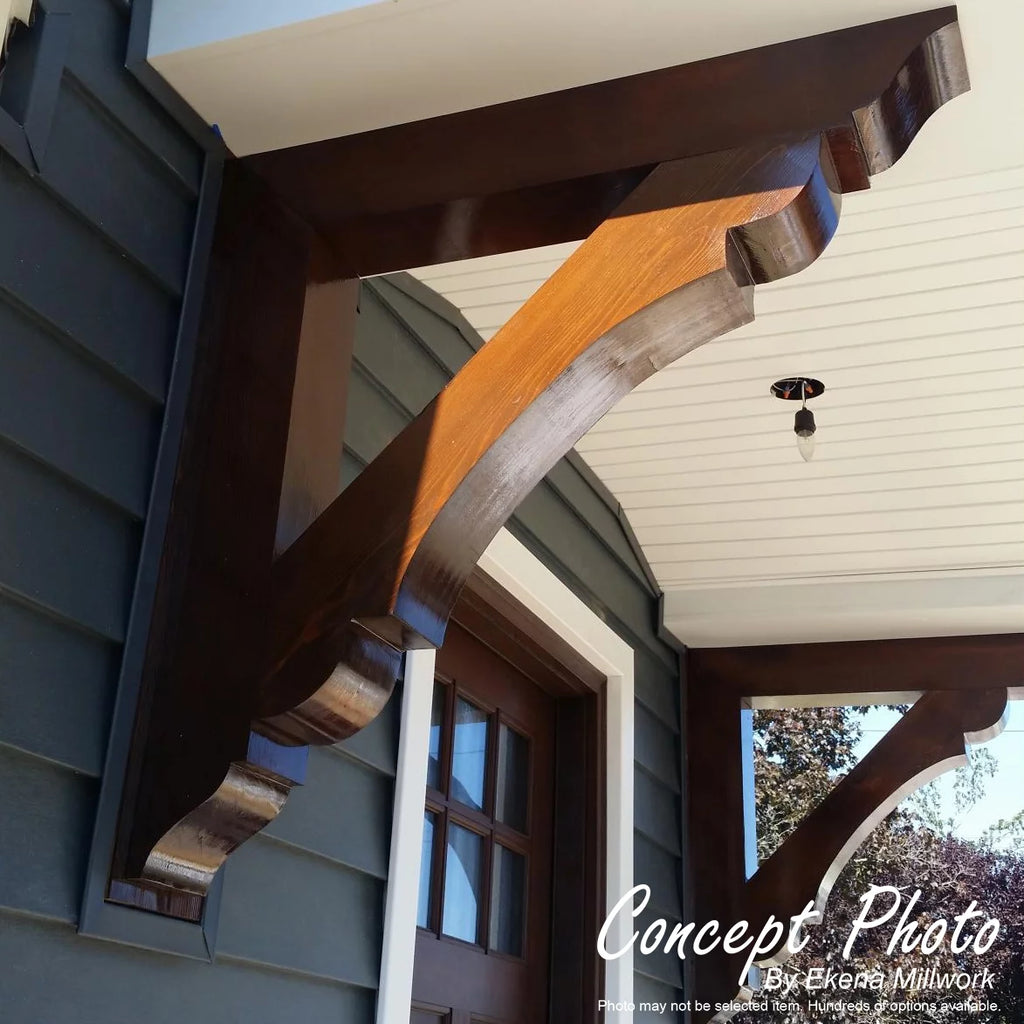 Ekena Millwork 3 1/2"W x 20"D x 28"H Funston Block Smooth Bracket, Douglas Fir
