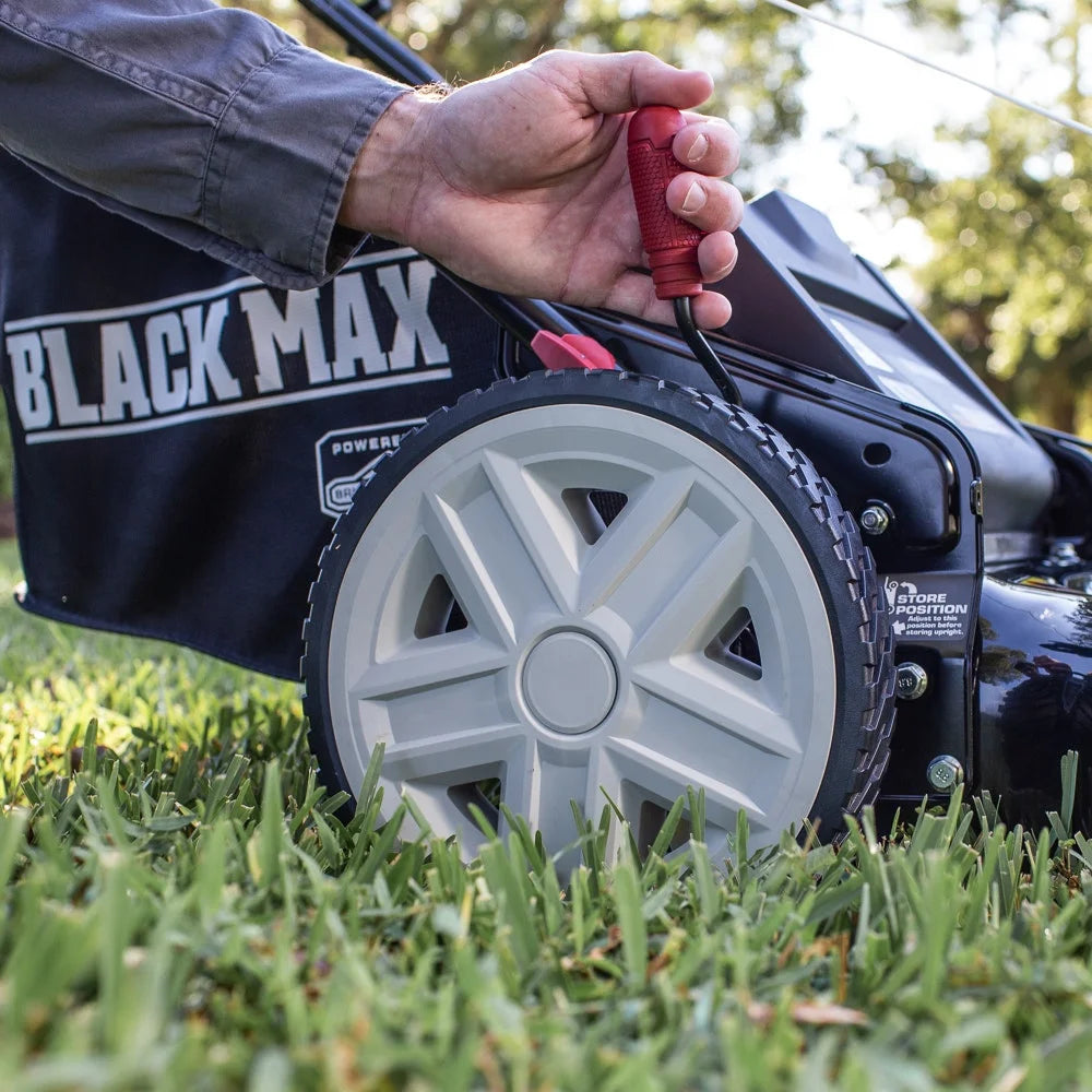 Black Max 21-inch 150cc Gas Push Mower with Mow-N-Stow (Assembled Weight 57.8 pounds Height 39.6")