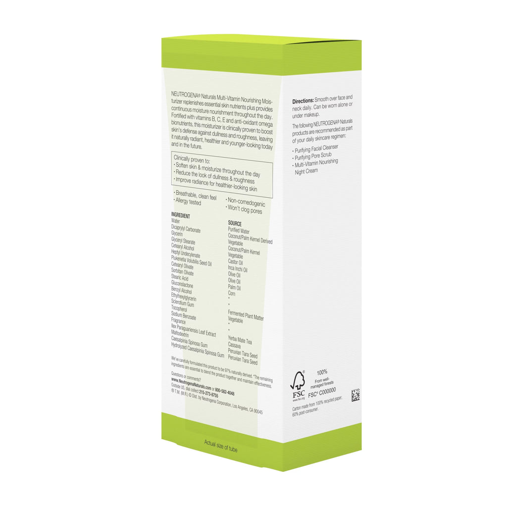 Neutrogena Naturals Multi-Vitamin Nourishing Daily Face Moisturizer, 3 fl oz